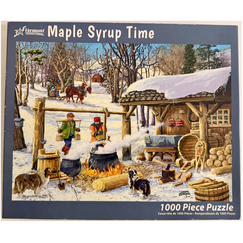 Vermont Christmas Company Maple Syrup Time 1000 Piece Puzzle COMPLETE USA